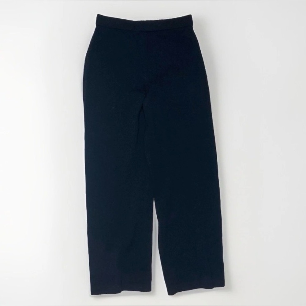 St. John Collection Knit Pants Womens 2 Black Straight Leg Pull-On USA
